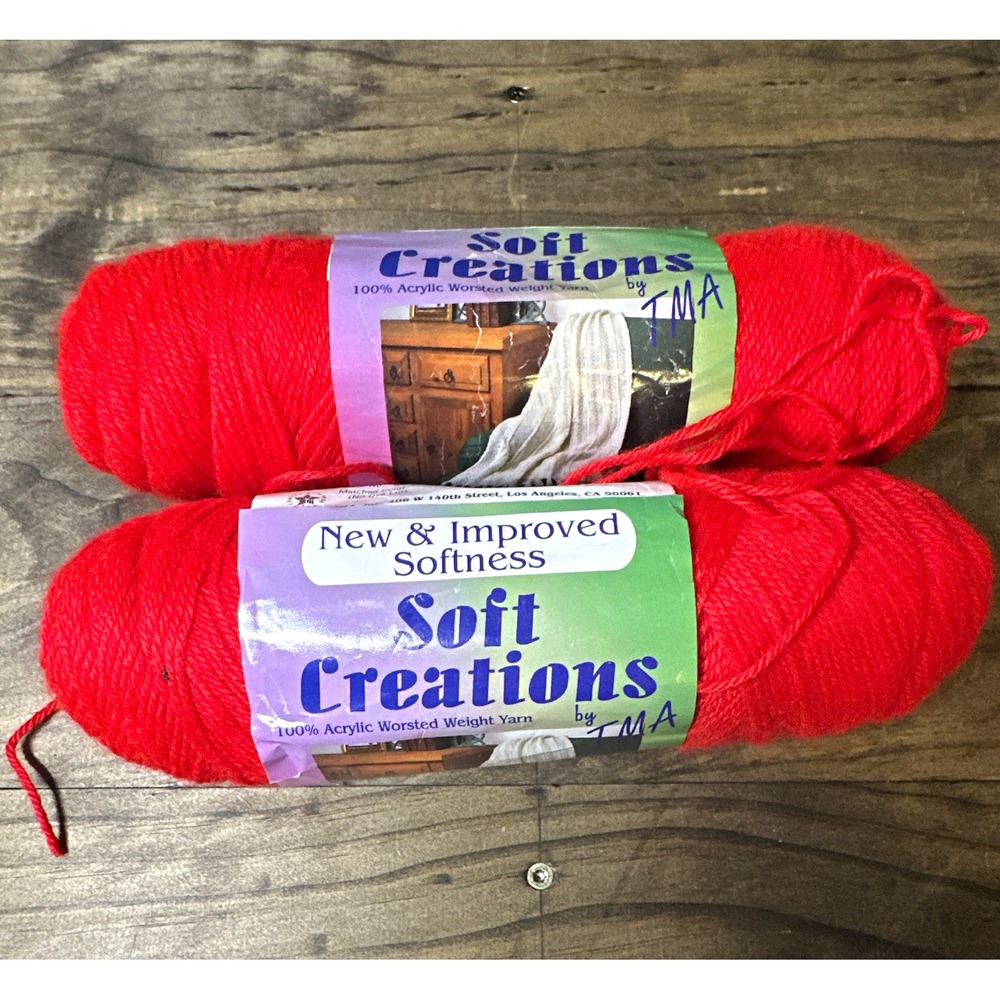 Soft Creations Acrylic Worsted 4-Ply Yarn Red Skein Lot MPN S5-2004